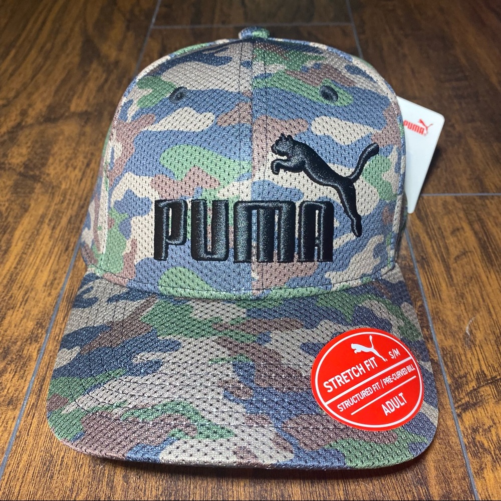 PUMA Camouflage Stretch Fitted Hat Size S/M
